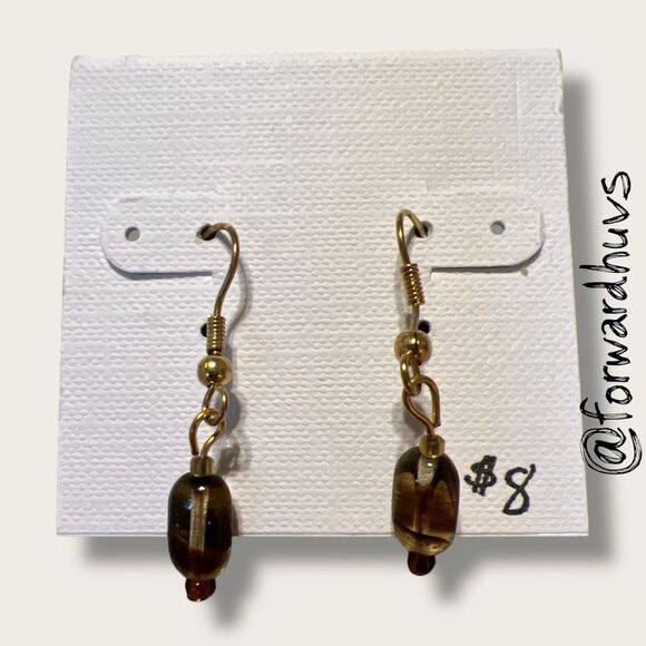 Bundle Sale 3 for $15 | Hand Crafted Brown-Tone Dangle Earrings - Picture 3 of 6